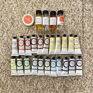 Lot of 22 Gamblin 1980 Oil Paint Tubes Large Bundle, Painting Colors, Mediums